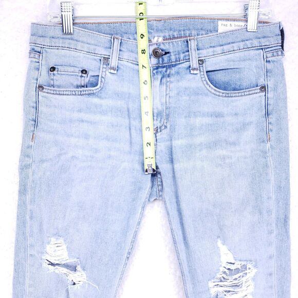 Rag and Bone Dre Destroyed Capri Women Size 27 Mid-Rise Denim Jeans Casual Pants - Picture 3 of 11